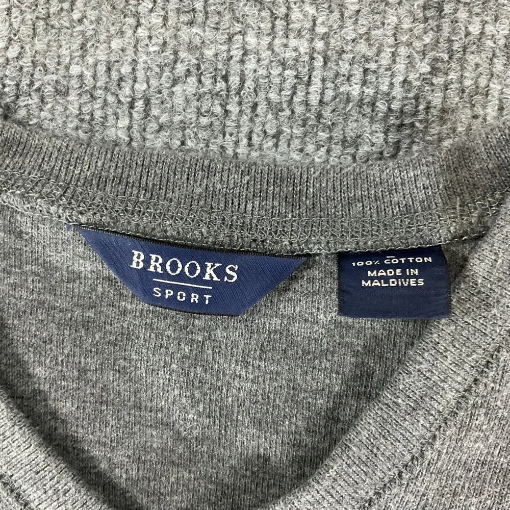 Brooks Brothers Sport Mens V Neck Sweater Gray Pullover Long Sleeve Size Large L